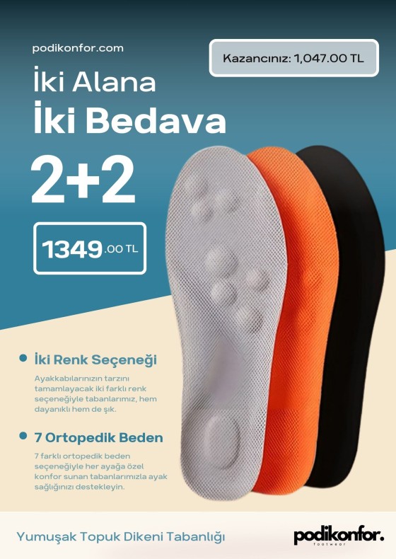Podikonfor Yumuşak Topuk Dikeni Tabanlığı 2 + 2